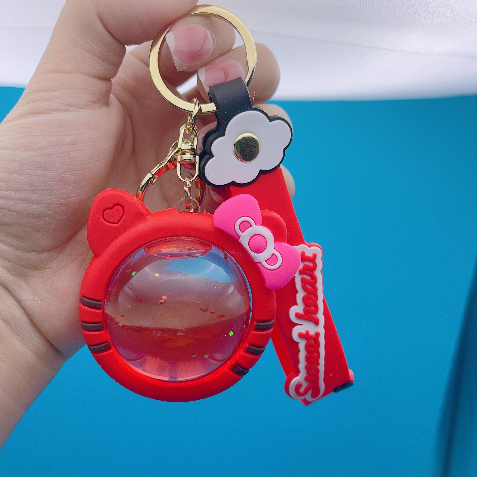 Wholesale Quicksand Bottle Into Oil Acrylic Keychain